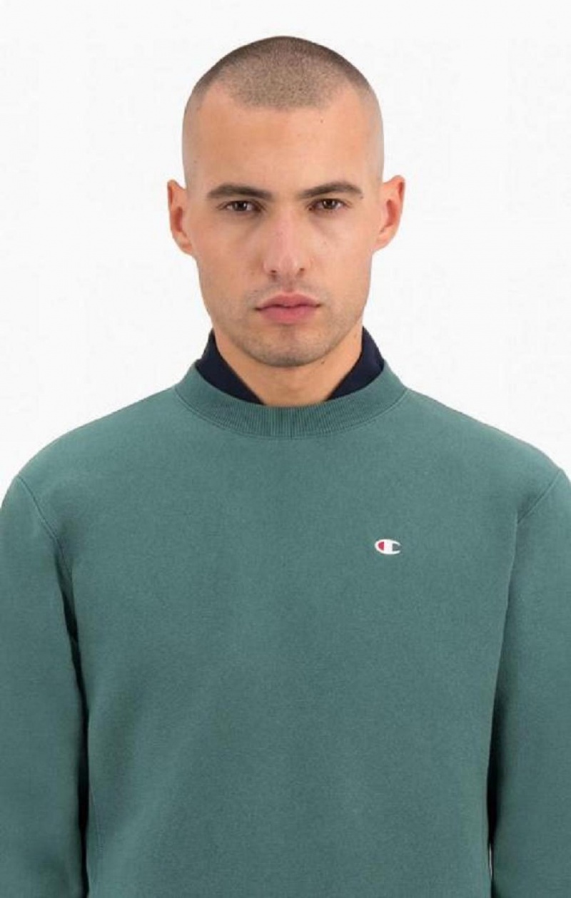 Champion Reverse Weave Sweatshirt Férfi Pulóverek Zöld | 8725-VRLFB