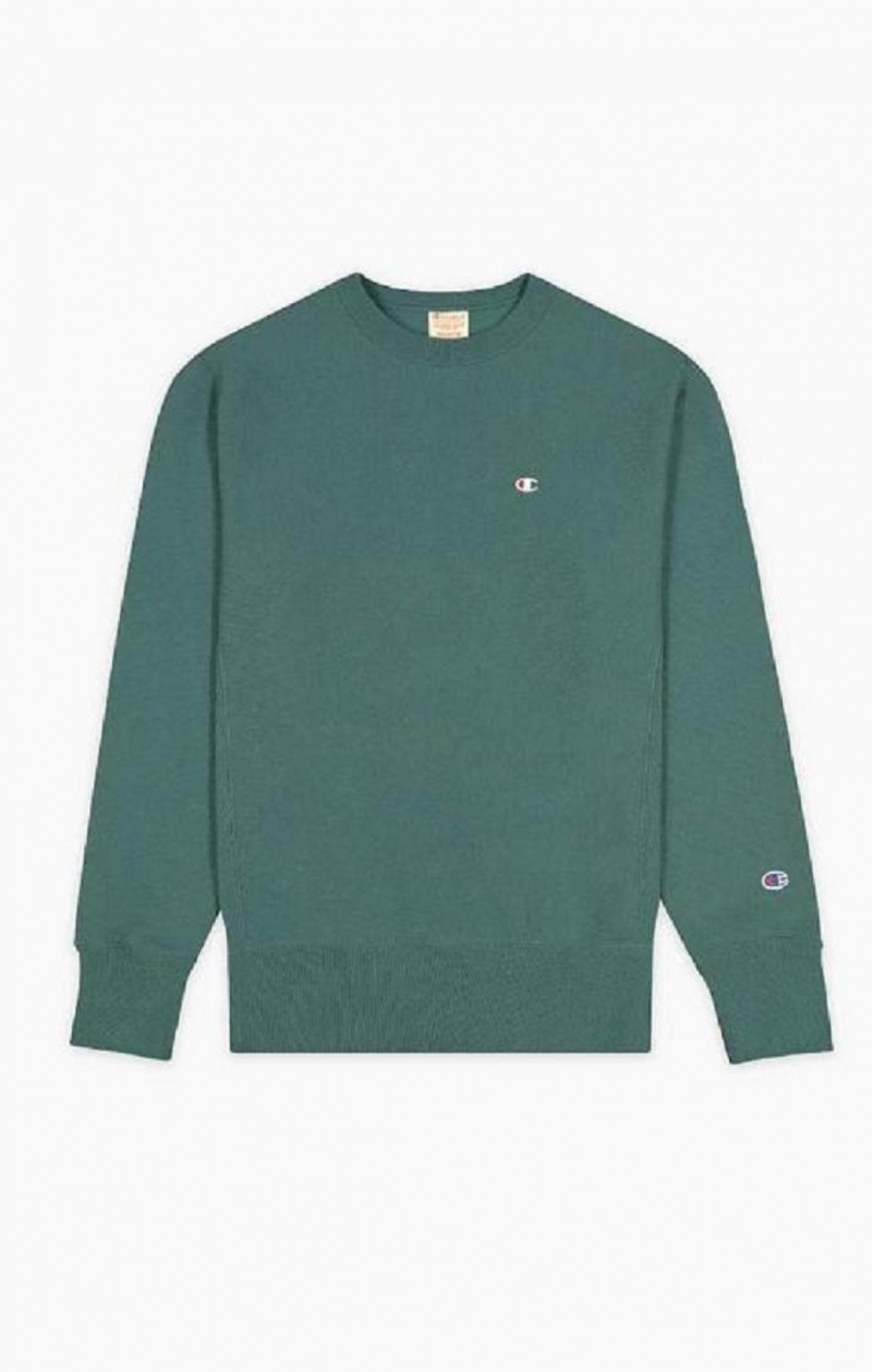 Champion Reverse Weave Sweatshirt Férfi Pulóverek Zöld | 8725-VRLFB