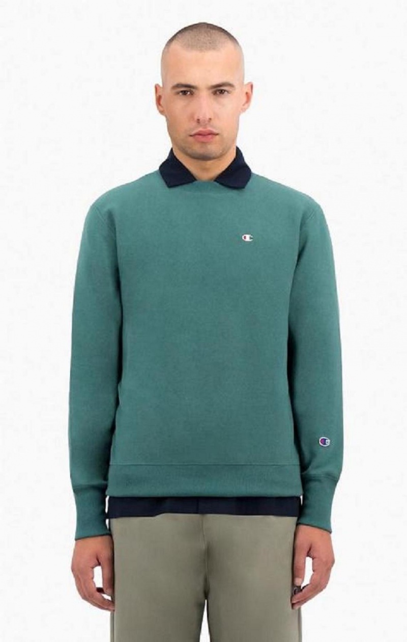 Champion Reverse Weave Sweatshirt Férfi Pulóverek Zöld | 8725-VRLFB