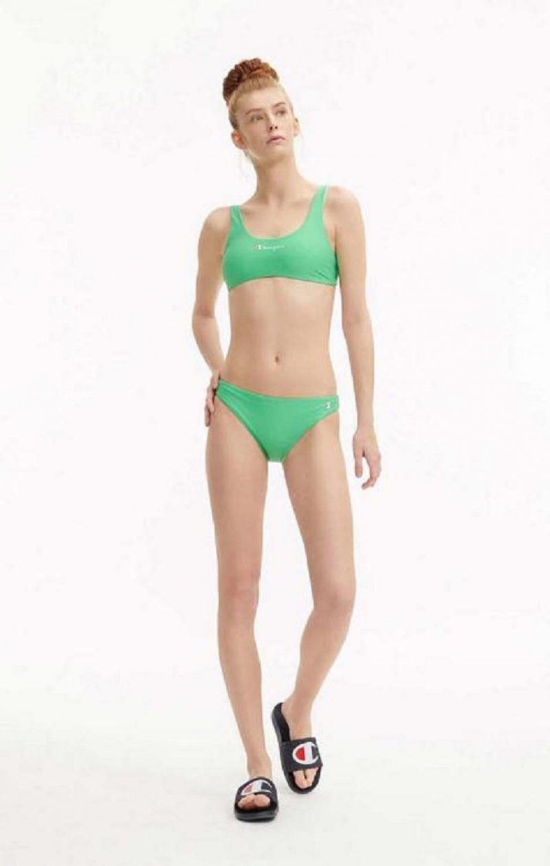 Champion Reversible 'C' Logo Patch Bikini Bottoms Női Fürdőruha Zöld | 4816-ZEDGW