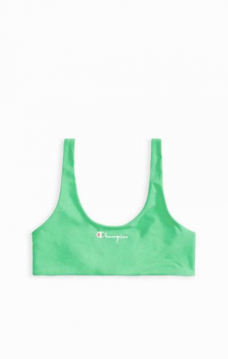 Champion Reversible Script Logo Bikini Top Női Fürdőruha Világos Zöld | 8390-OYRNI