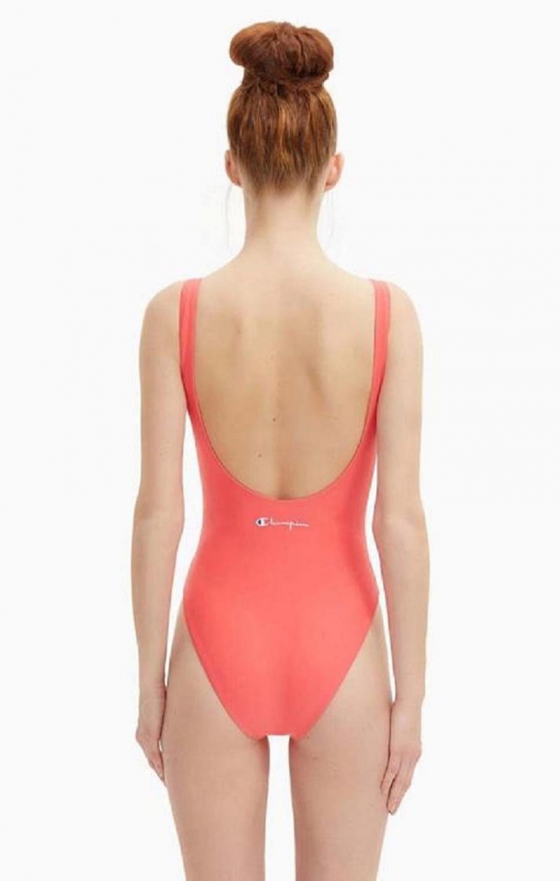 Champion Reversible Script Logo Swimsuit Női Fürdőruha Korall | 0176-FEOQA