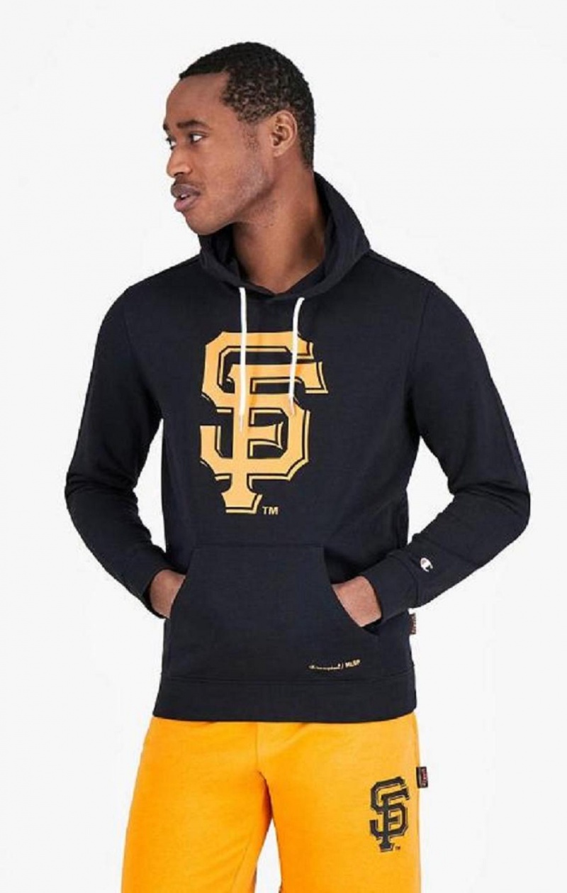 Champion San Francisco MLB Hoodie Férfi Kapucnis Pulóver Fekete | 1059-GKCVX