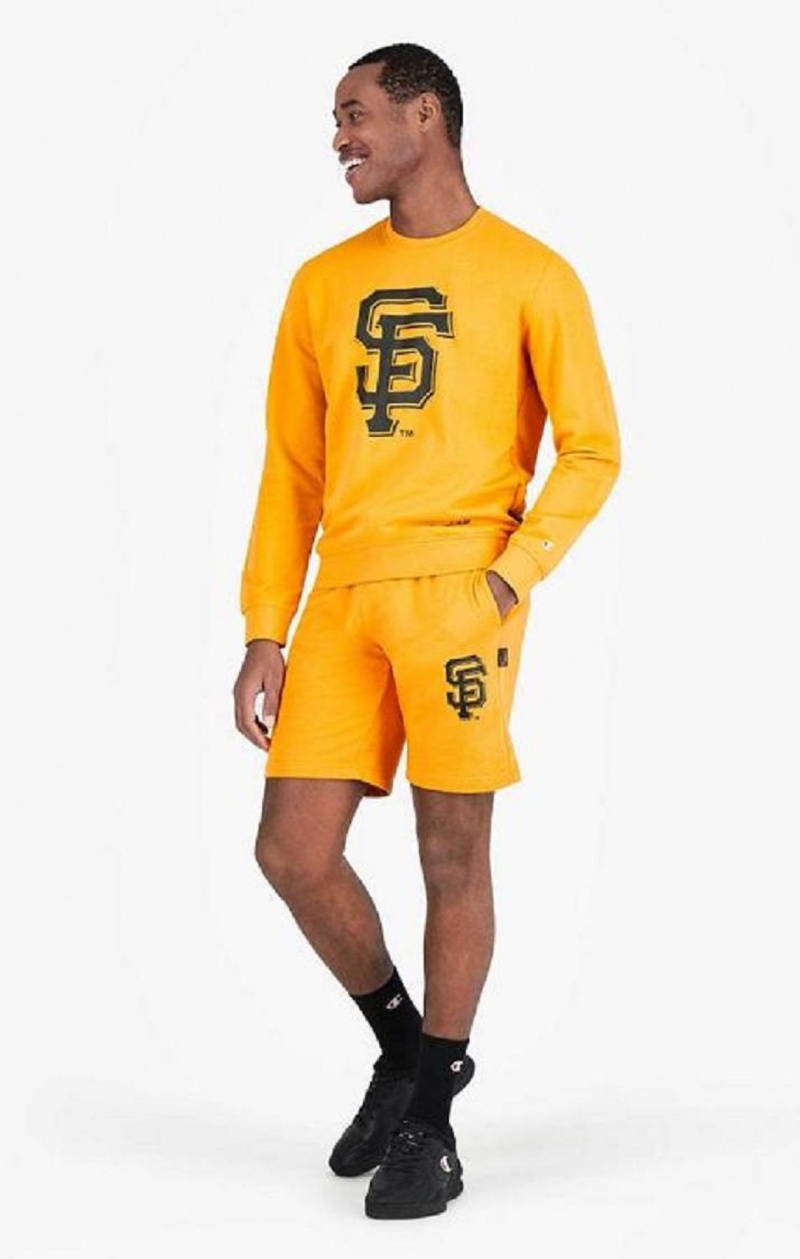 Champion San Francisco MLB Sweatshirt Férfi Pulóverek Narancssárga | 7136-WYRUN