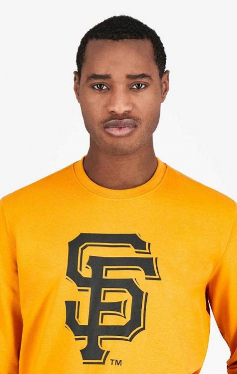 Champion San Francisco MLB Sweatshirt Férfi Pulóverek Narancssárga | 7136-WYRUN