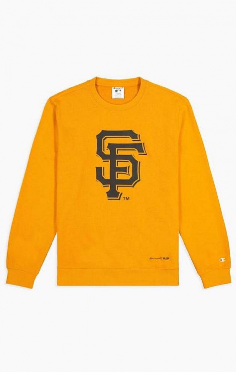 Champion San Francisco MLB Sweatshirt Férfi Pulóverek Narancssárga | 7136-WYRUN