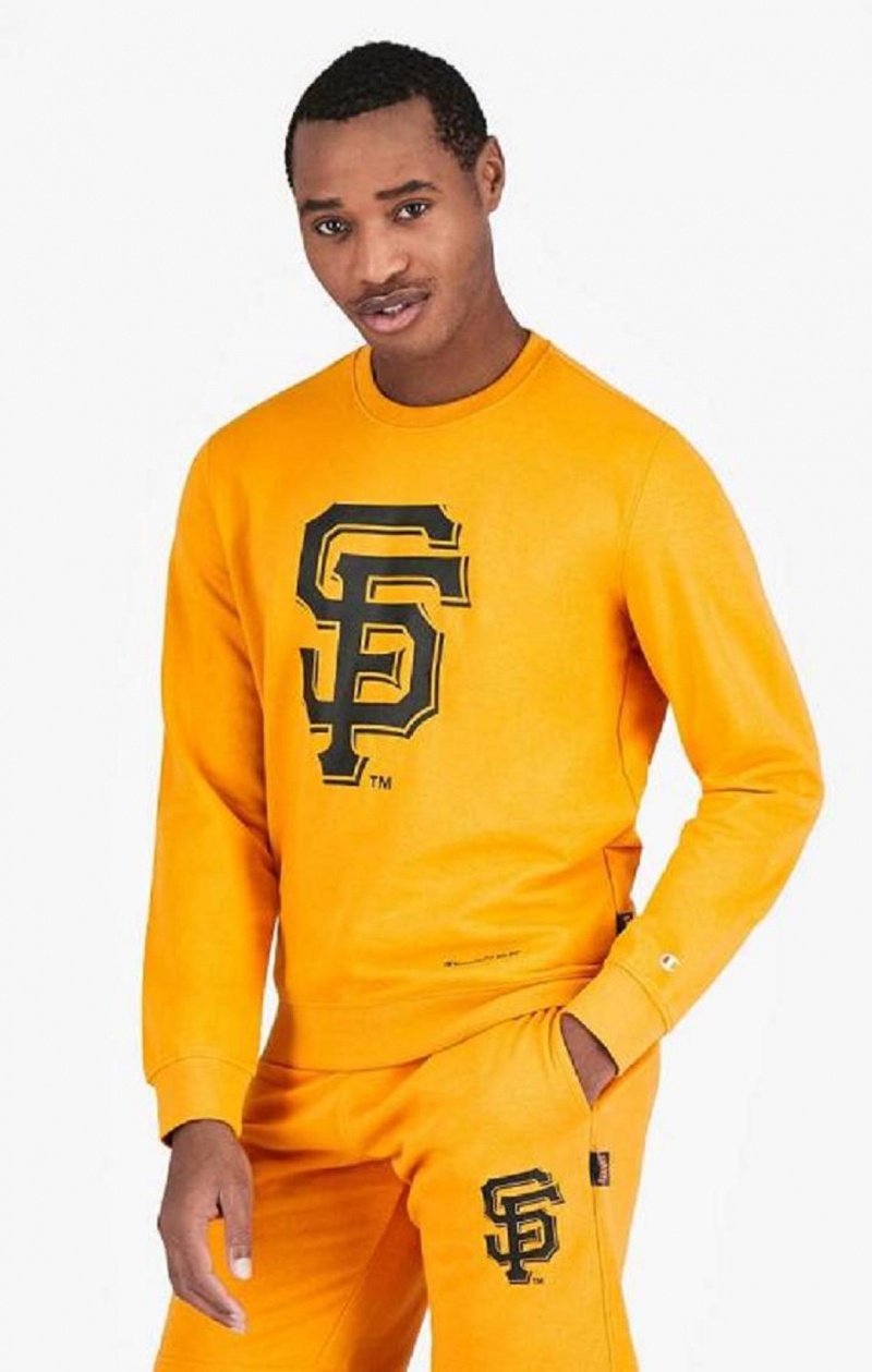 Champion San Francisco MLB Sweatshirt Férfi Pulóverek Narancssárga | 7136-WYRUN