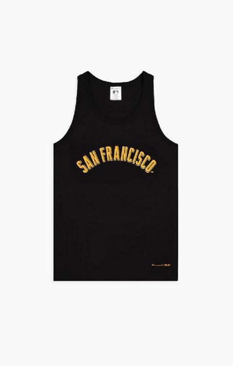 Champion San Francisco MLB Tank Top Férfi Póló Fekete | 5278-PLSYT