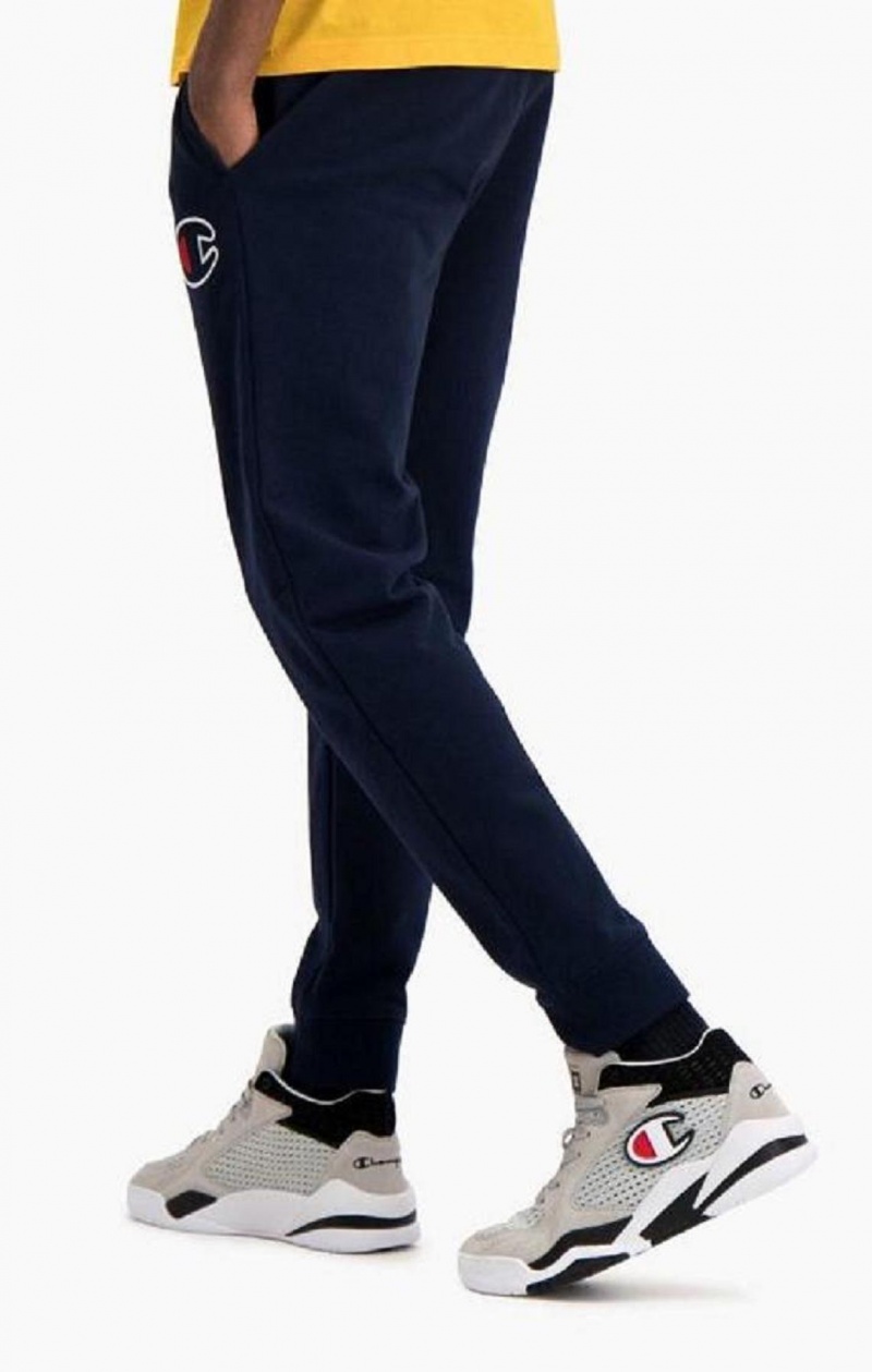 Champion Satin C Logo Pamut Terry Joggers Férfi Jogger Nadrág Sötéttürkiz | 5690-XPKVS