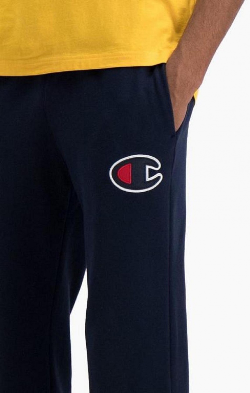 Champion Satin C Logo Pamut Terry Joggers Férfi Jogger Nadrág Sötéttürkiz | 5690-XPKVS