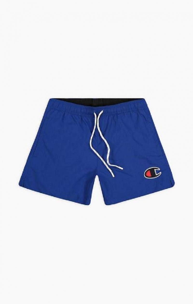 Champion Satin C Logo Swim Shorts Férfi Fürdőruha Kék | 7490-DKICJ