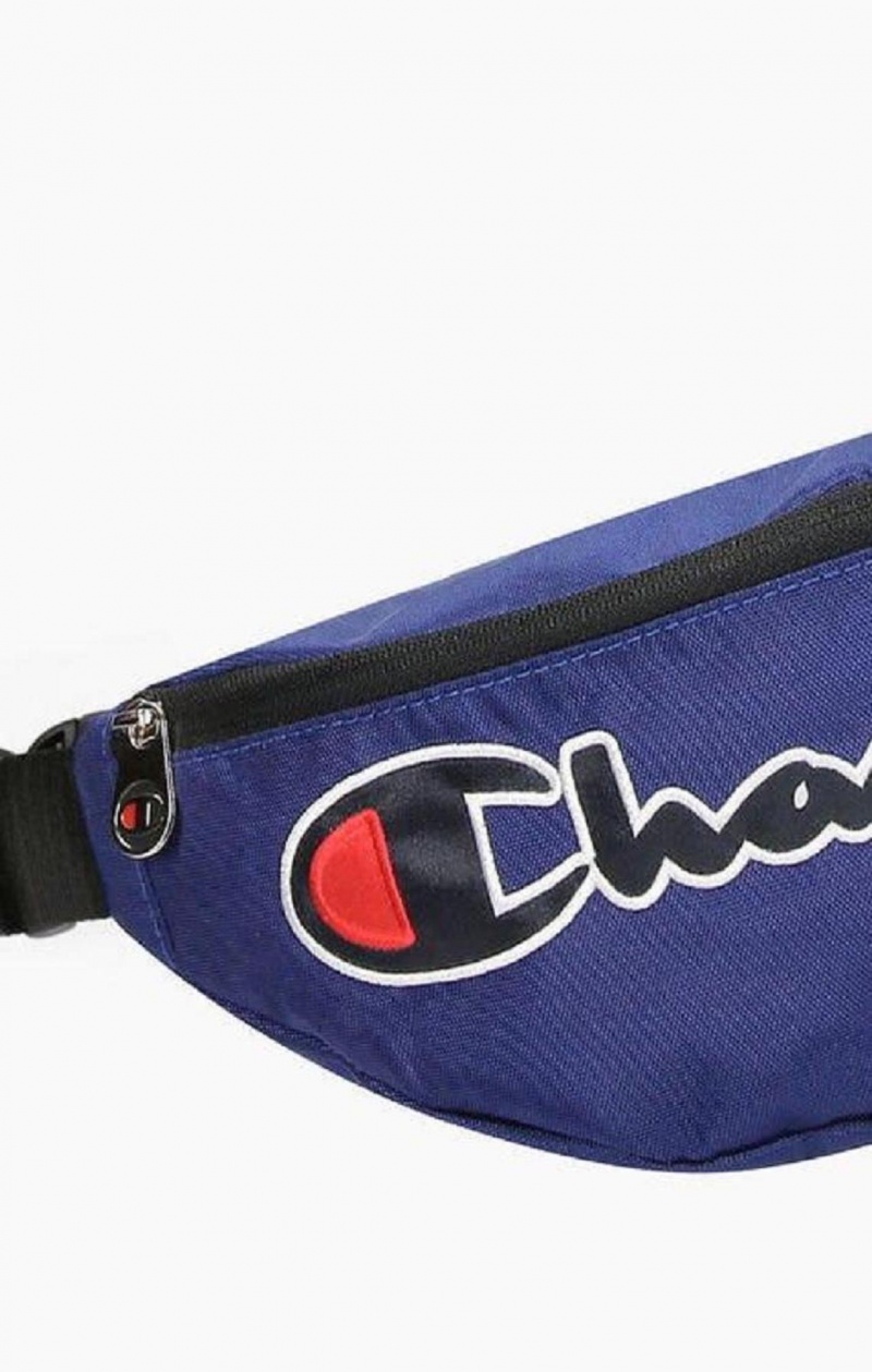 Champion Satin Script Logo Patch Belt Bag Férfi Táskák Kék | 0375-FRQTI