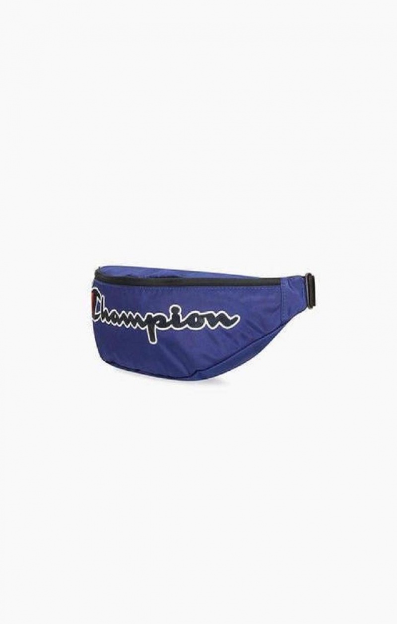 Champion Satin Script Logo Patch Belt Bag Férfi Táskák Kék | 0375-FRQTI