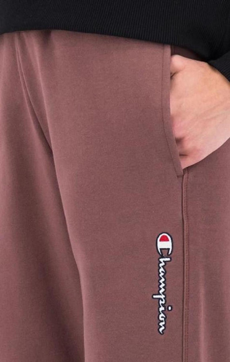 Champion Satin Stitch Script Logo Fleece Joggers Női Jogger Nadrág Barna | 4531-SKBVF