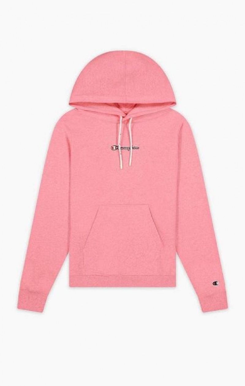 Champion Satin Stitch Script Logo Hoodie Női Kapucnis Pulóver Rózsaszín | 3409-EIGAD