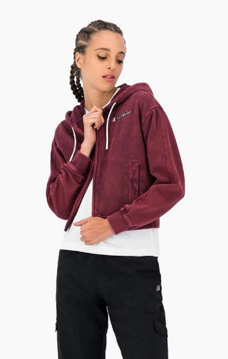 Champion Satin Stitch Script Logo Hoodie Női Kapucnis Pulóver Sötétlila | 7912-YSPZX