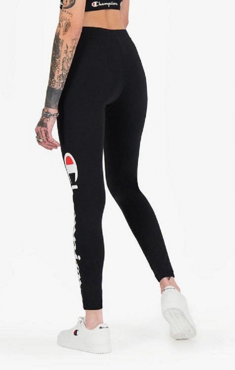 Champion Script Logo 7/8 Leggings Női Jogger Nadrág Fekete | 7250-DVFBC