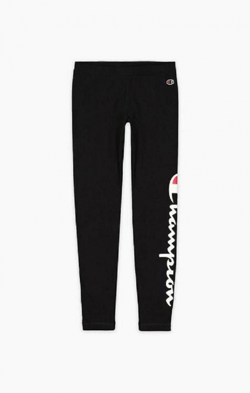 Champion Script Logo 7/8 Leggings Női Jogger Nadrág Fekete | 7250-DVFBC