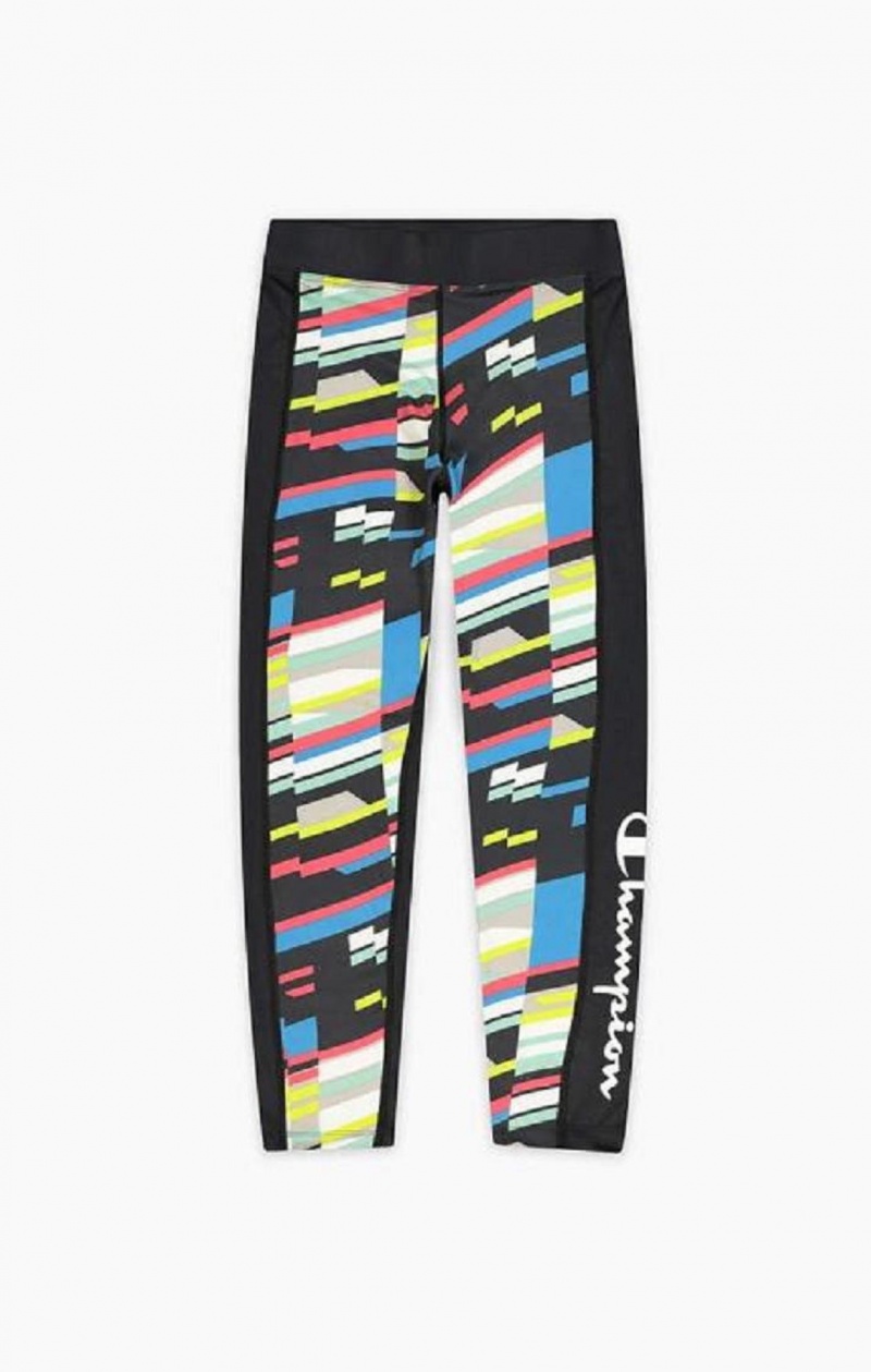 Champion Script Logo 90s Stretch Leggings Női Jogger Nadrág Fekete | 7503-EMZKQ