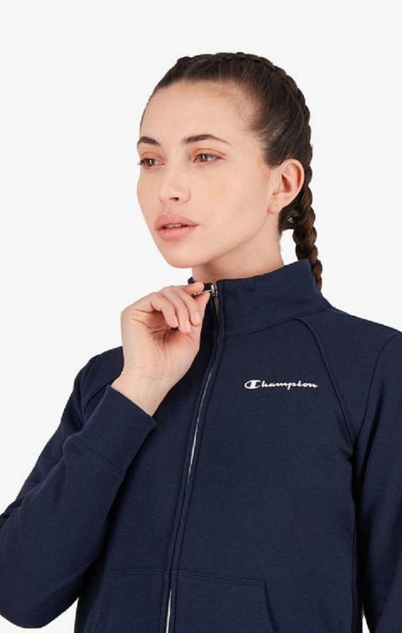 Champion Script Logo Derekú Zip-Up Sweatsuit Női Jogger Nadrág Sötétkék | 4825-KQYXD