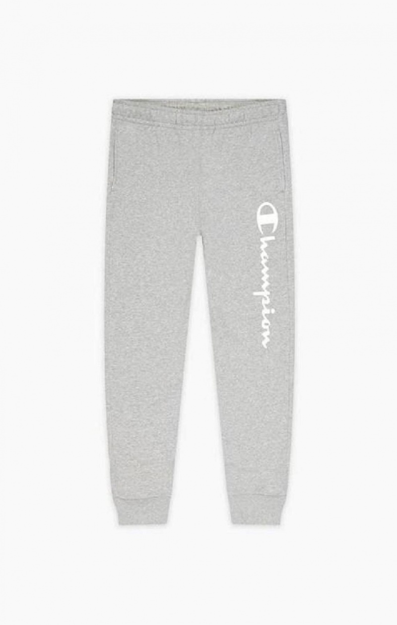 Champion Script Logo Fleece Joggers Férfi Jogger Nadrág Sötétszürke | 6543-IXTEP