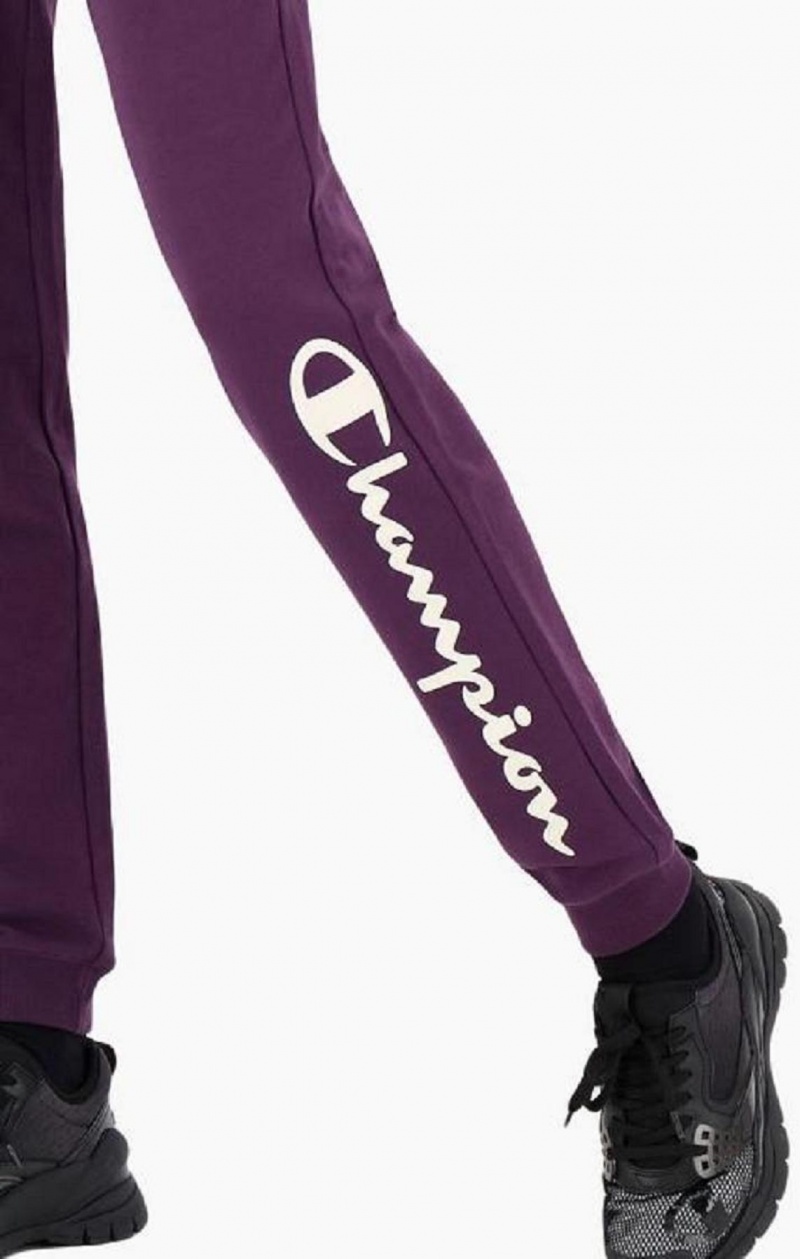 Champion Script Logo Fleece Joggers Női Jogger Nadrág Sötétlila | 2094-OATCI