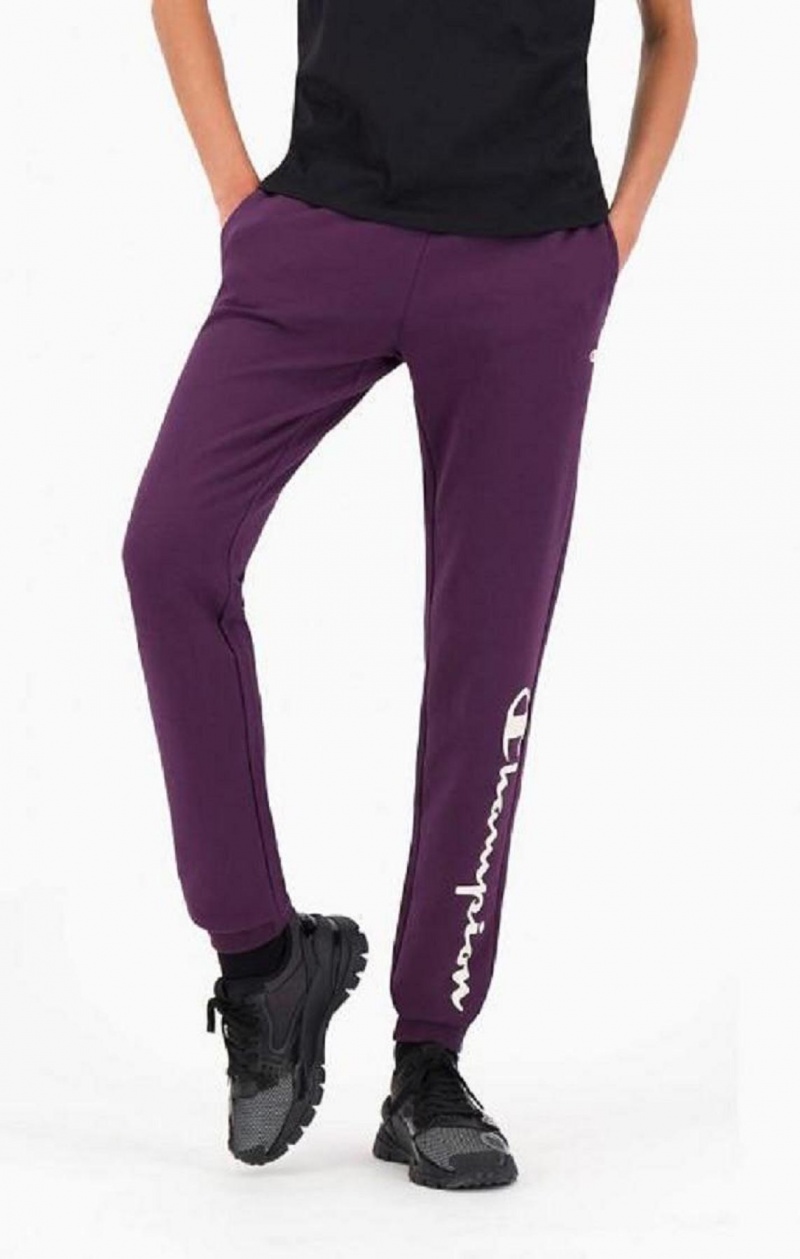 Champion Script Logo Fleece Joggers Női Jogger Nadrág Sötétlila | 2094-OATCI