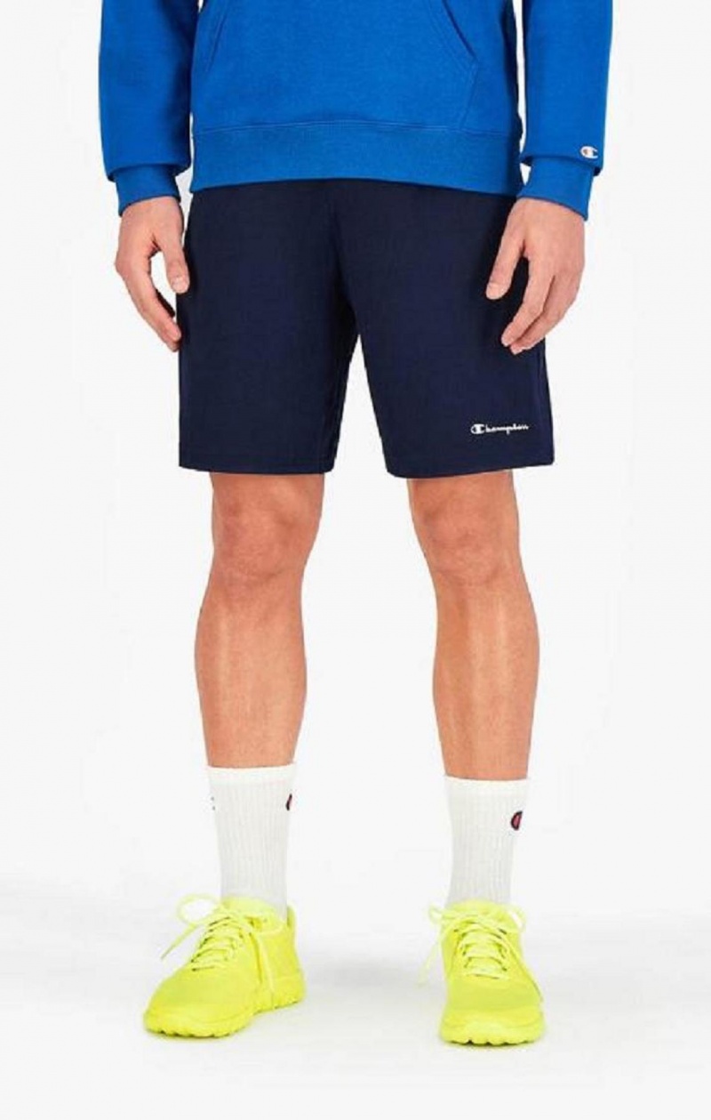 Champion Script Logo Pamut Shorts Férfi Rövidnadrág Sötétkék | 6345-YKHPM