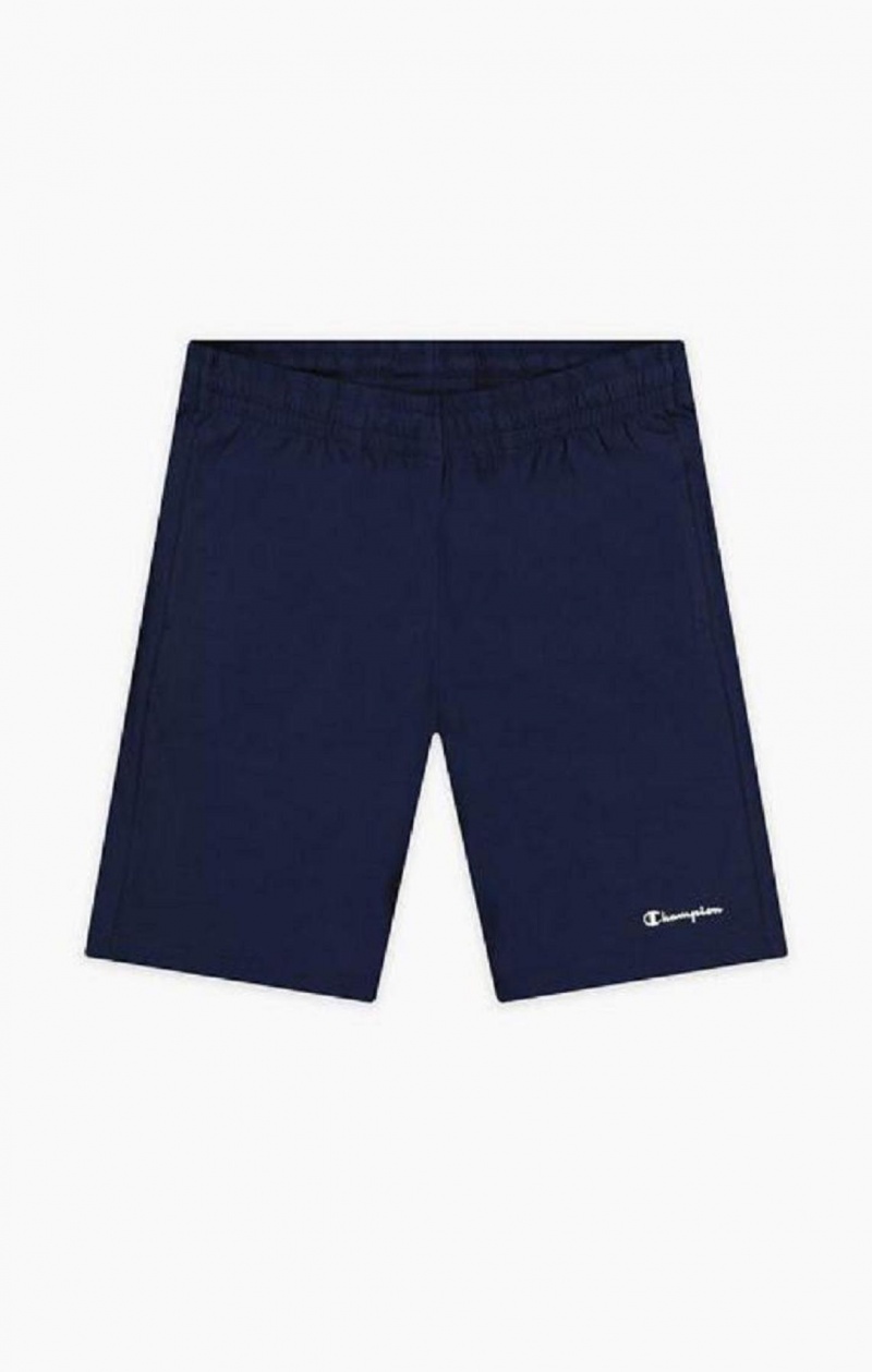 Champion Script Logo Pamut Shorts Férfi Rövidnadrág Sötétkék | 6345-YKHPM