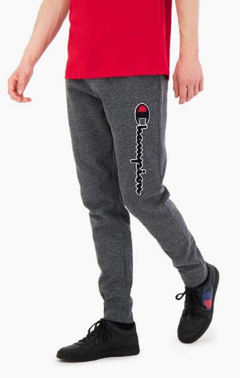 Champion Script Logo Pamut Terry Joggers Férfi Jogger Nadrág Sötétszürke | 2017-OCELV