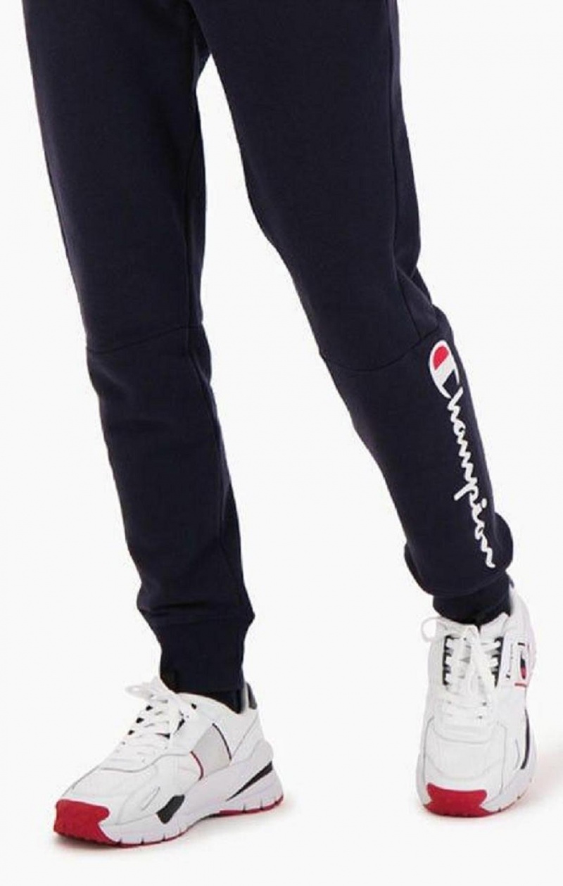 Champion Script Logo Pamut Terry Joggers Férfi Jogger Nadrág Világos Szürke | 9261-HGSIA