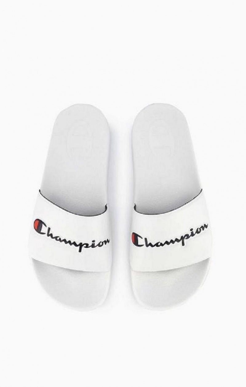 Champion Script Logo Pool Slides Női Papucs Fehér | 1634-PVIOT