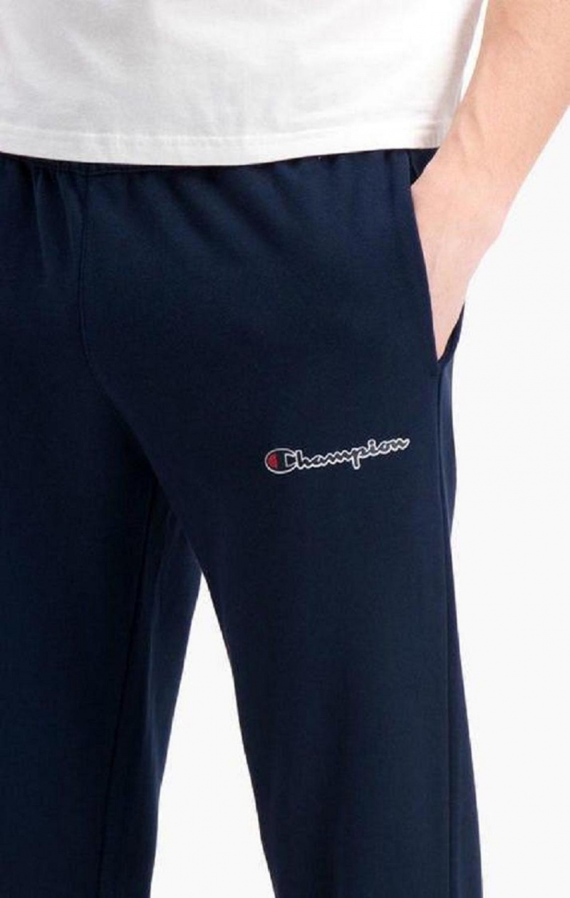 Champion Script Logo Print Cuffed Joggers Férfi Jogger Nadrág Sötéttürkiz | 4950-AGBXQ