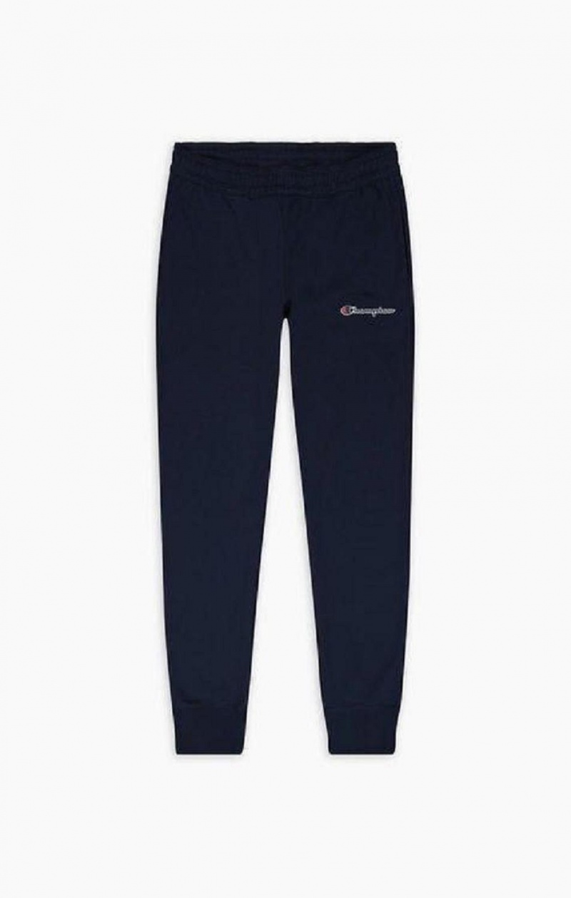 Champion Script Logo Print Cuffed Joggers Férfi Jogger Nadrág Sötéttürkiz | 4950-AGBXQ