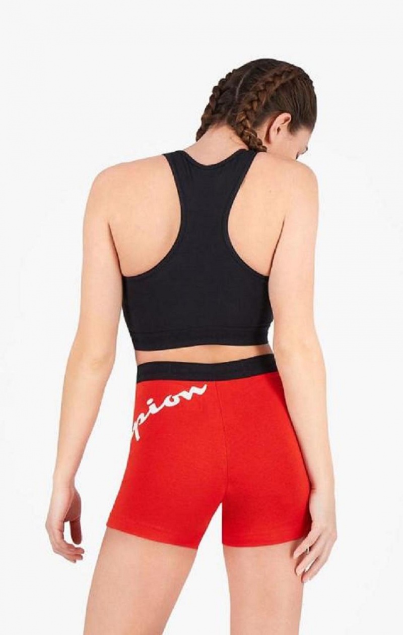 Champion Script Logo Print Racer Back Sports Bra Női Sport Melltartó Fekete | 3051-ZICTJ