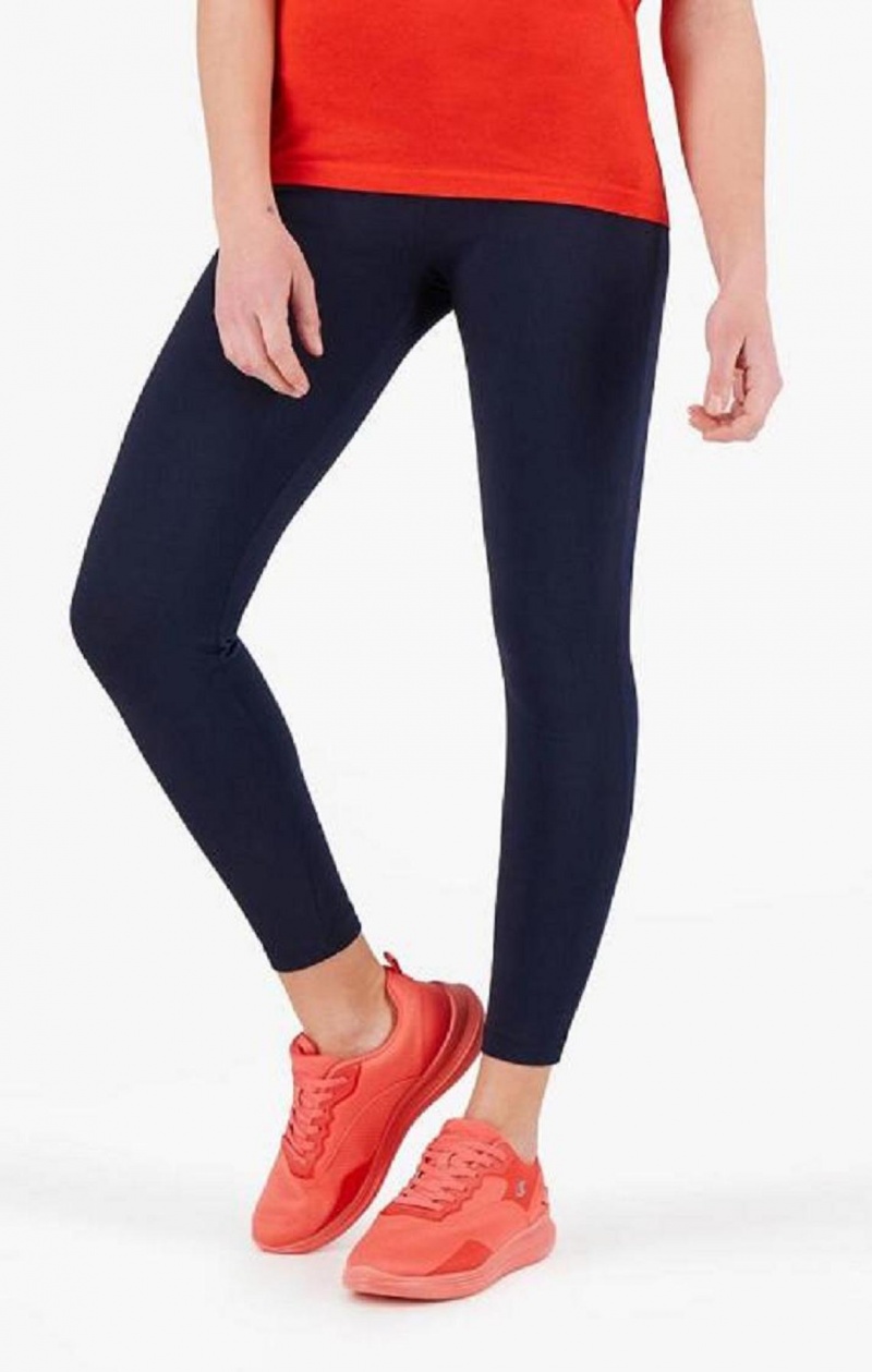 Champion Script Logo Stretch Pamut Leggings Női Jogger Nadrág Sötétkék | 2874-DSFNM