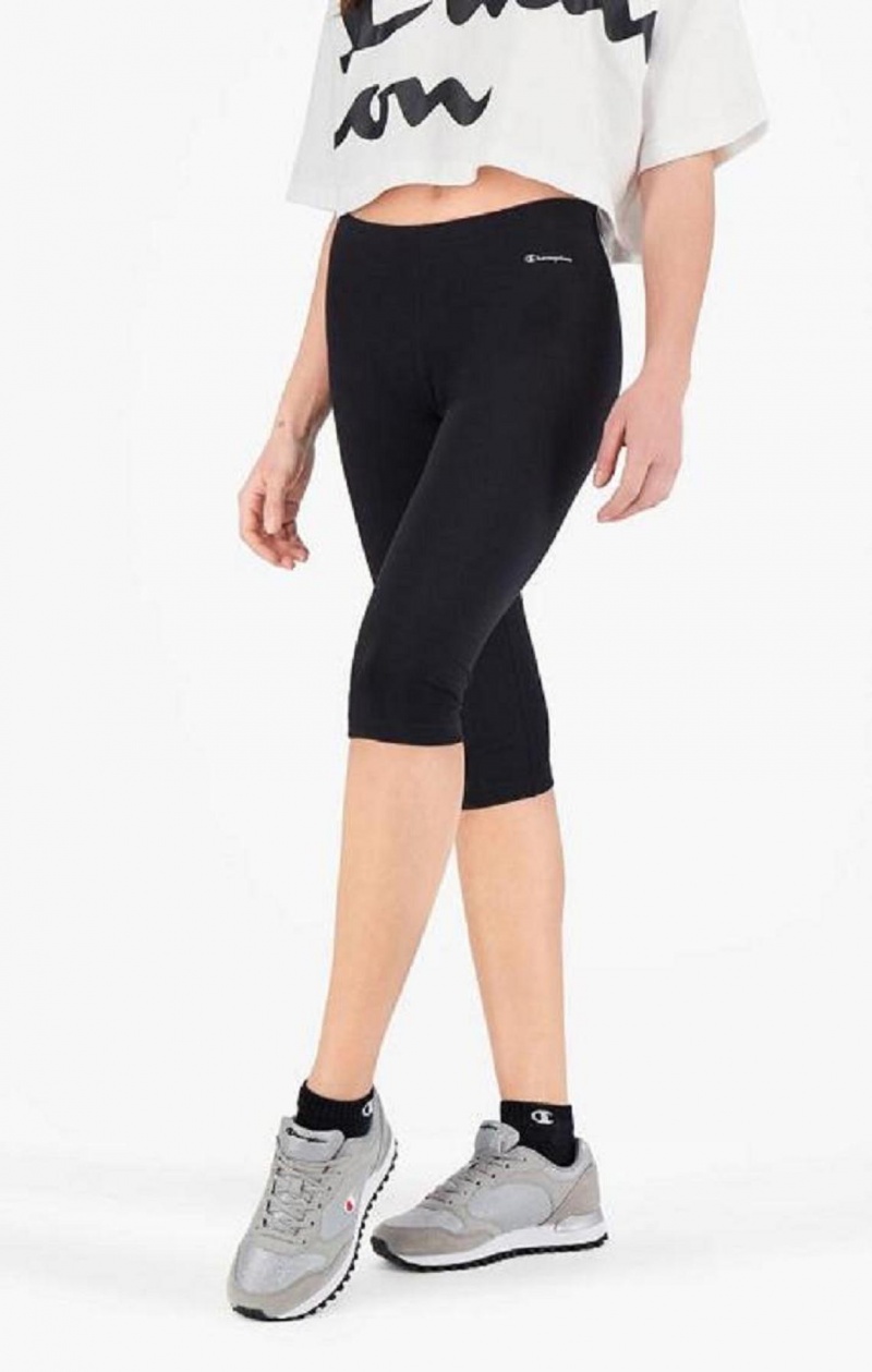 Champion Script Logo Stretch Pamut Leggings Női Jogger Nadrág Fekete | 2943-HWSKR