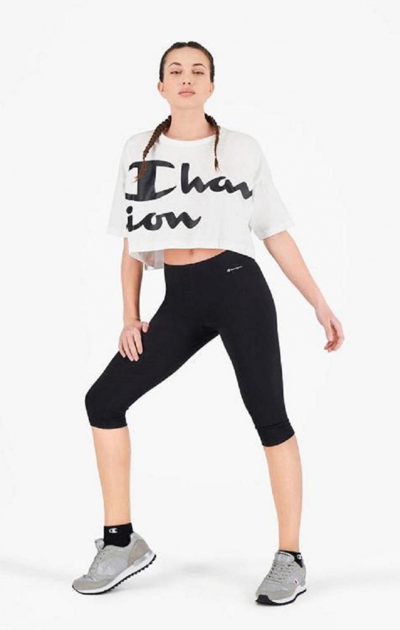 Champion Script Logo Stretch Pamut Leggings Női Jogger Nadrág Fekete | 2943-HWSKR