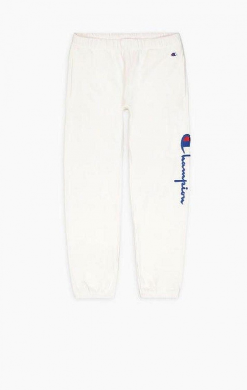 Champion Script Logo Stretch Reverse Weave Joggers Női Jogger Nadrág Fehér | 7536-SOBWF