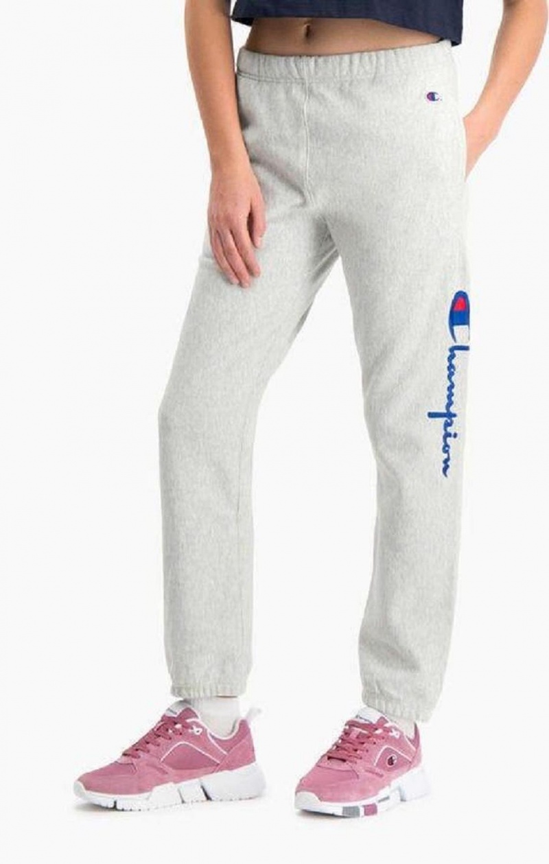 Champion Script Logo Stretch Reverse Weave Joggers Női Jogger Nadrág Fehér | 7536-SOBWF