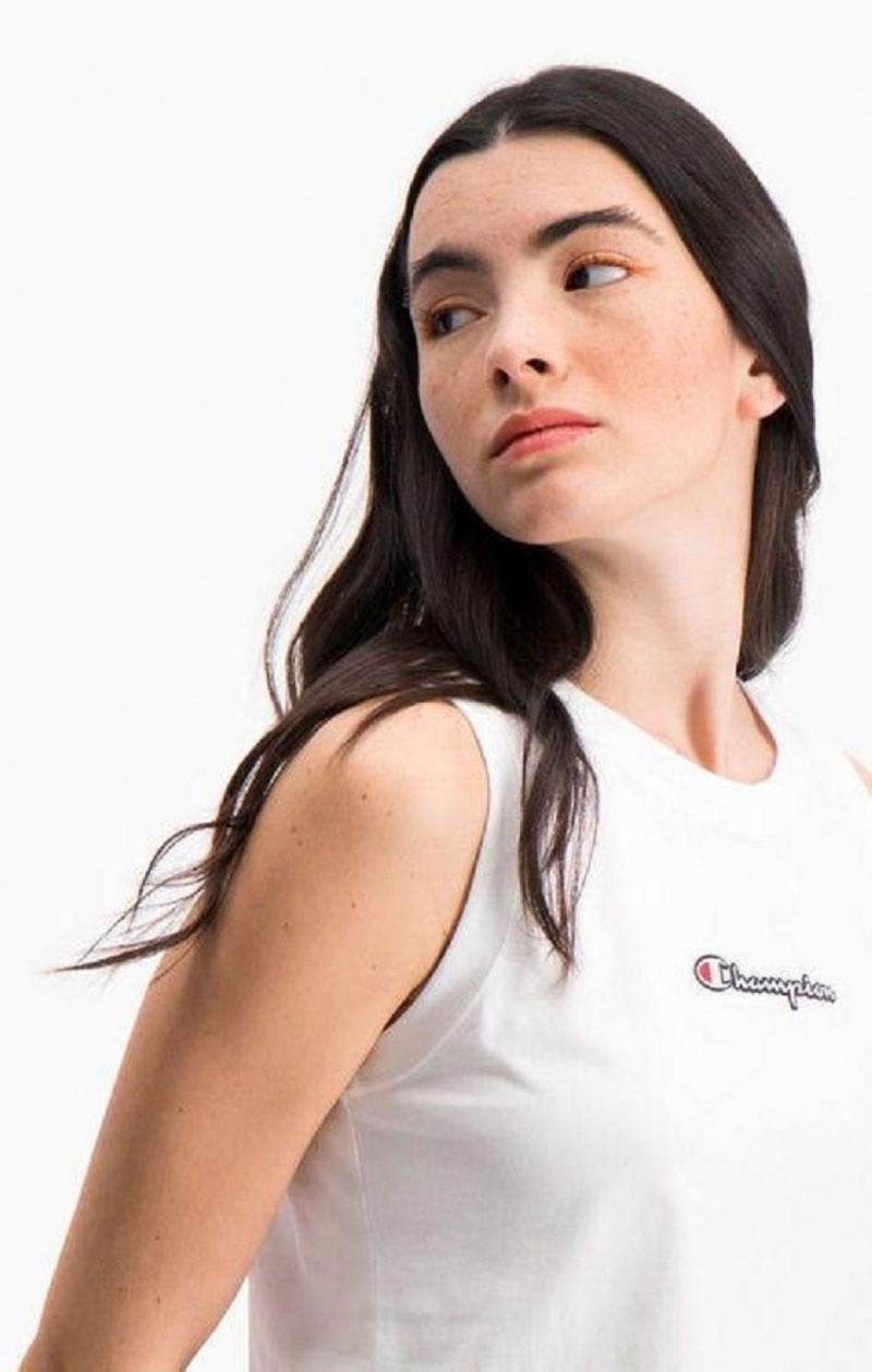 Champion Script Logo Tank Top Női Póló Fehér | 7596-VYTXE