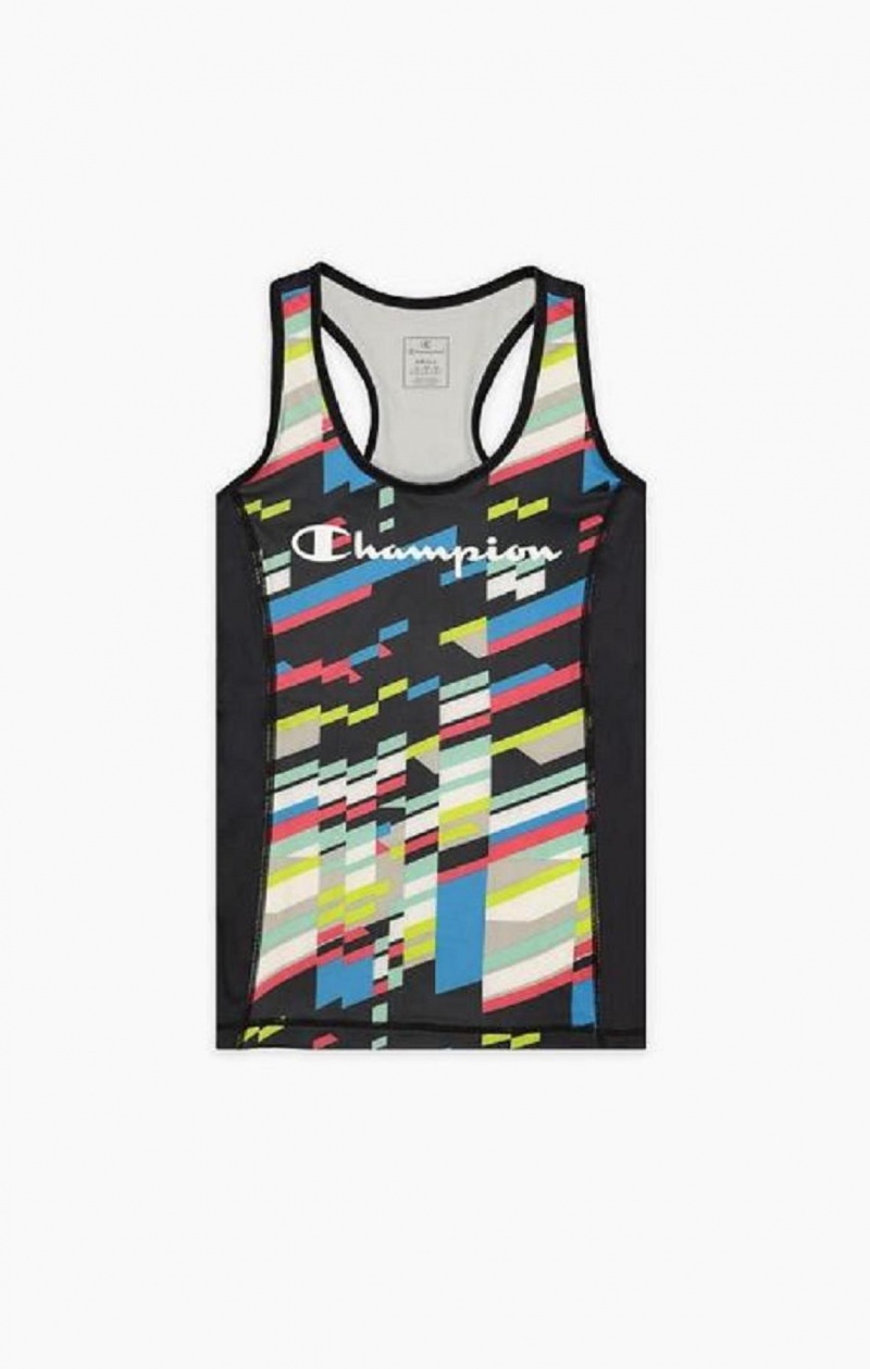 Champion Script Logo Tank Top Női Póló Fekete | 5029-JBRXA