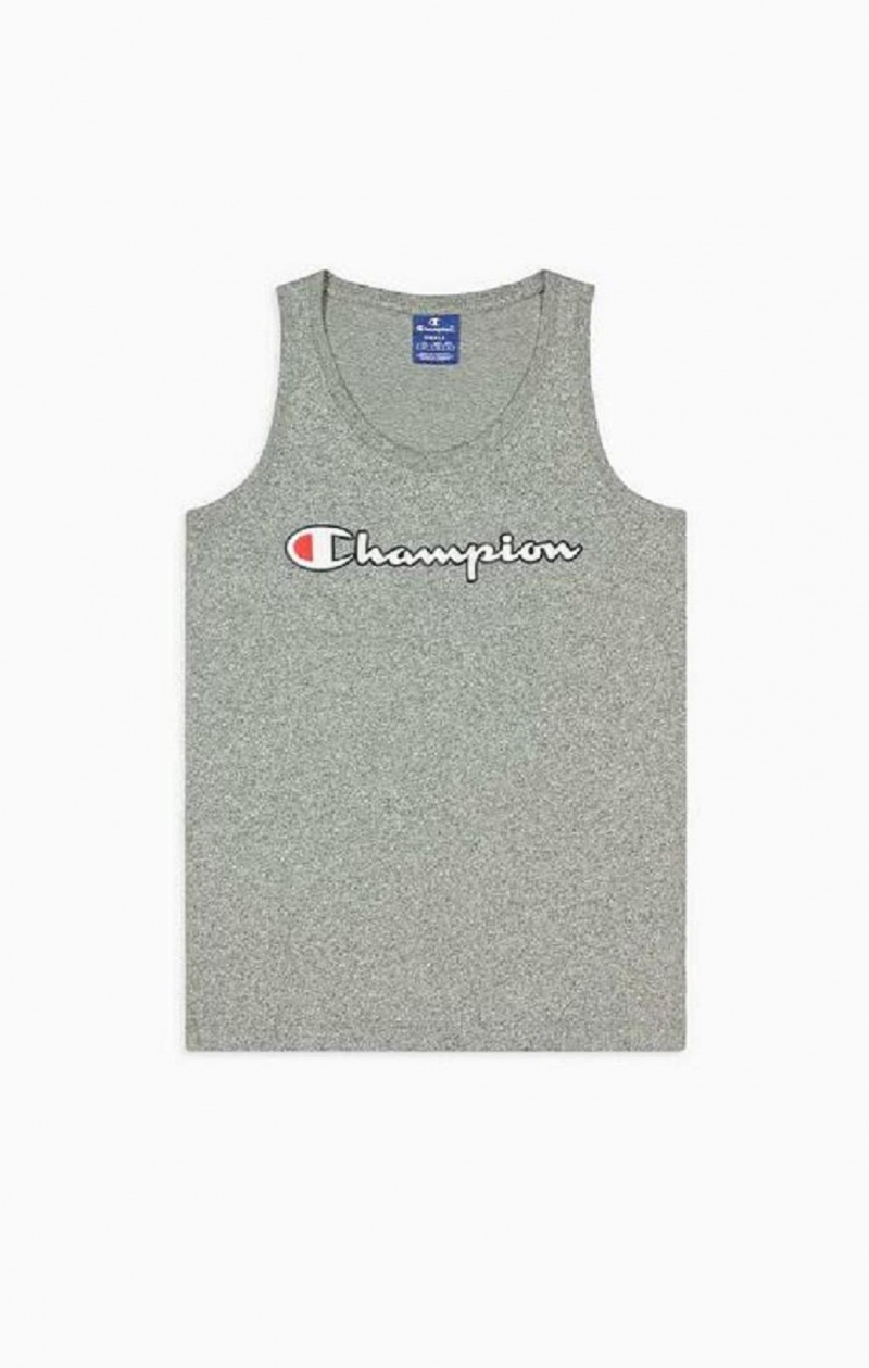 Champion Script Logo Tank Top Női Póló Sötétszürke | 7258-LUIVR