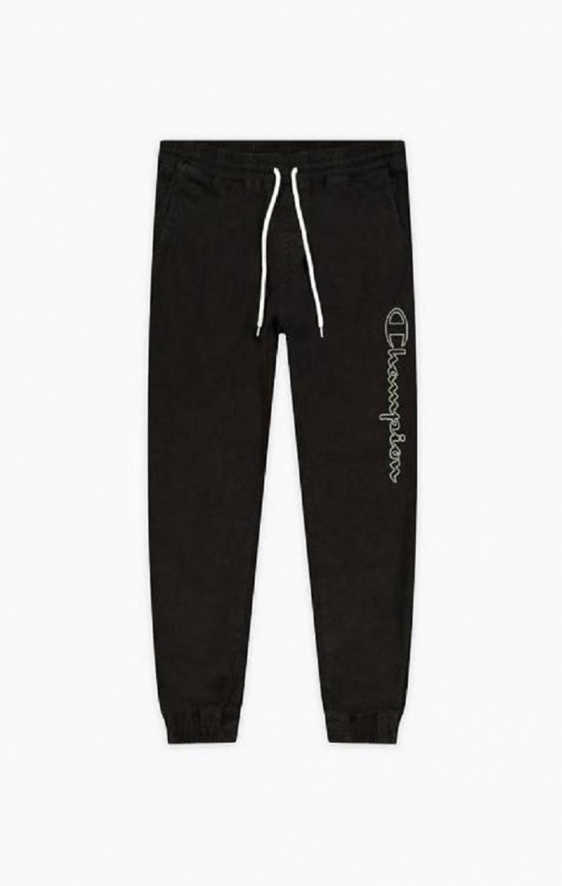 Champion Script Logo Washed Joggers Férfi Jogger Nadrág Fekete | 4396-XGCLN