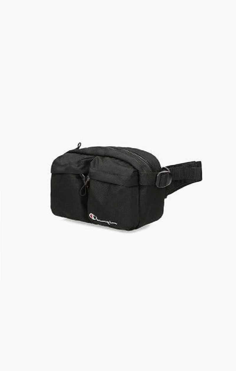 Champion Script Logo Zip Belt Bag Férfi Táskák Fekete | 5137-MWKVH