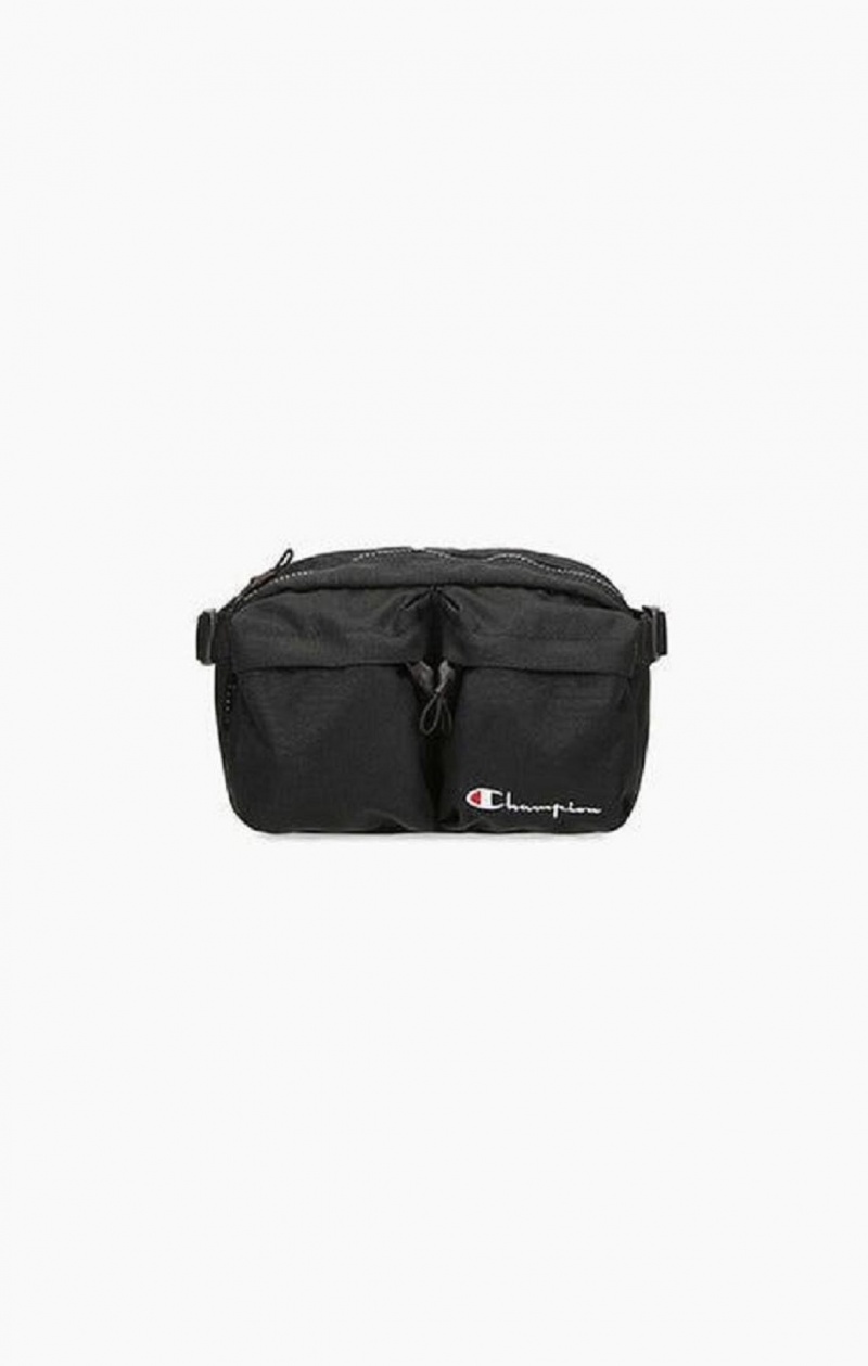 Champion Script Logo Zip Belt Bag Férfi Táskák Fekete | 5137-MWKVH