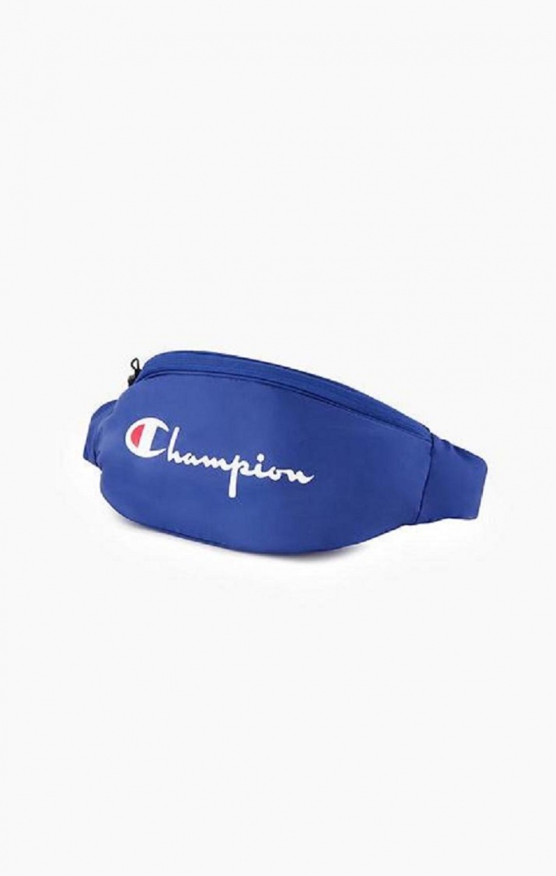 Champion Script Logo Zip Belt Bag Férfi Táskák Kék | 6912-BLFJE