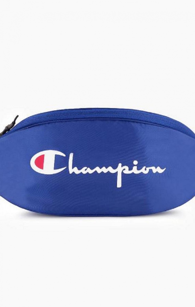 Champion Script Logo Zip Belt Bag Férfi Táskák Kék | 6912-BLFJE