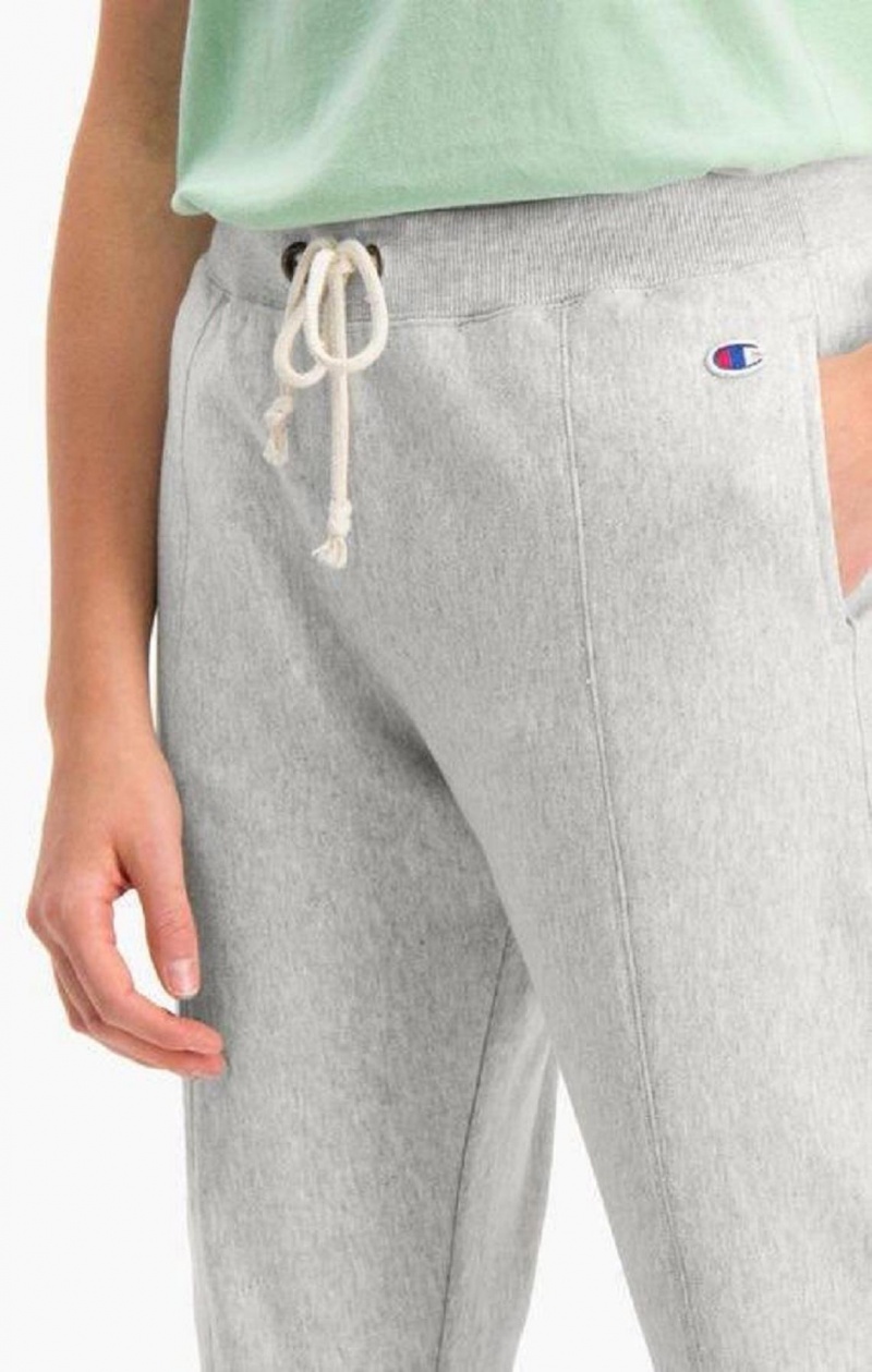 Champion Slim Fit Seam Detail Reverse Weave Joggers Női Jogger Nadrág Világos Szürke | 7082-EJRGA