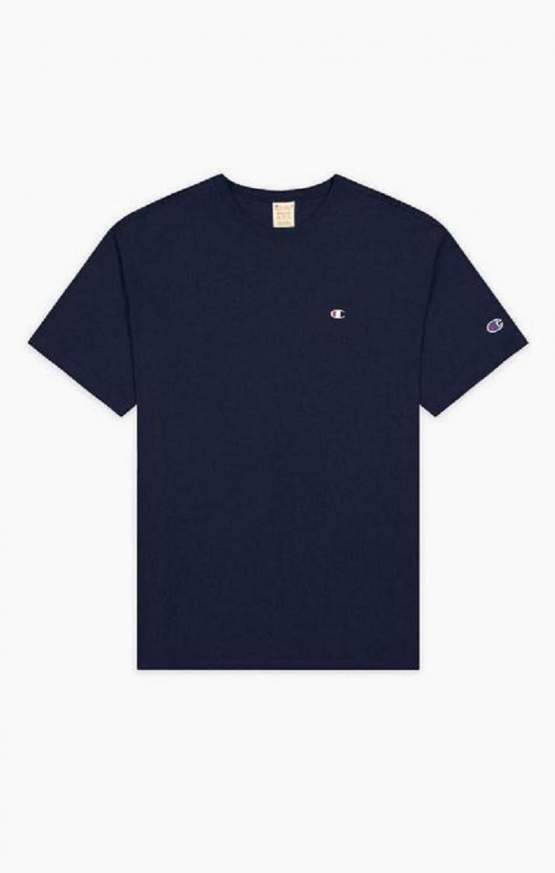 Champion Small C Logo T-Shirt Férfi Póló Sötétkék | 0521-CRBVU